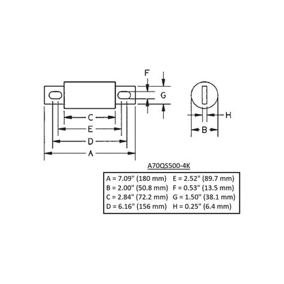 Ferraz Shawmut 700V 500A Fuse || A70QS500-4K
